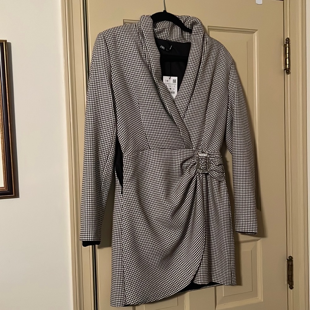 Zara houndstooth dress